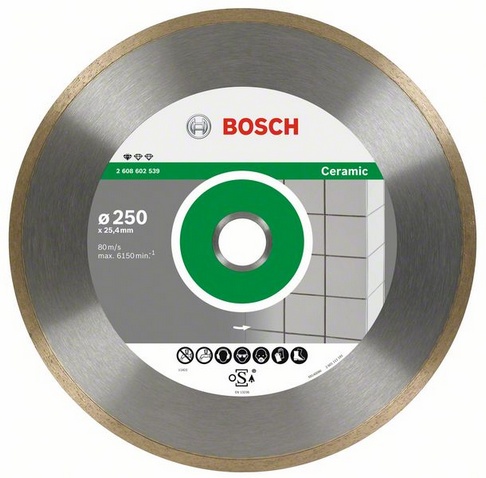 Круг алмазний Bosch Standard for Ceramic 250 x 30/25,40* x 1,6 x 7 mm (2608602539)