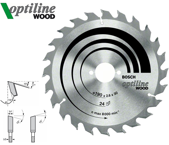 Пильний диск Bosch Optiline Wood 190 мм 48 зуб. (2608640617)