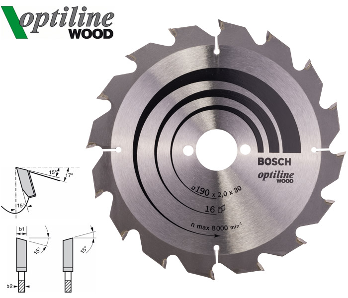Пильный диск Bosch Optiline wood 190 мм 16 зуб. (2608641184)