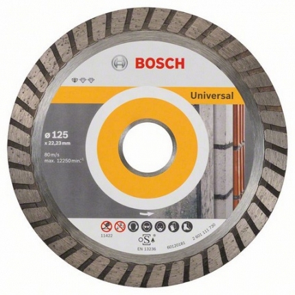 Алмазне відрізне коло Standard for Universal Turbo 125 х 22.23 mm за будівельними матеріалами (10 шт), Bosch 2608603250 