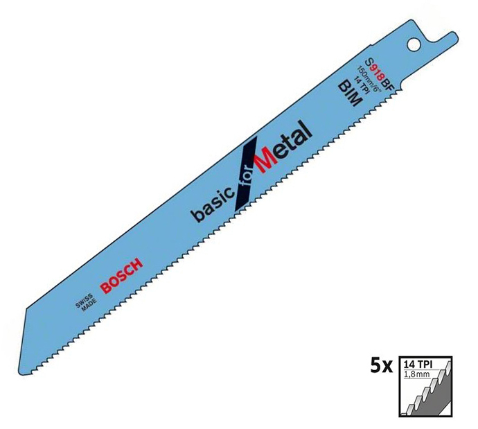 Пильное полотно по металлу Bosch Basic for Metal S 918 BF (2608651781), 5 шт. 