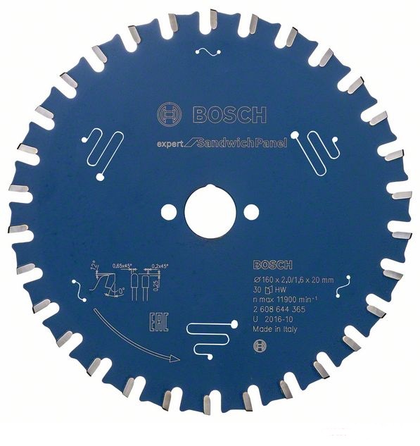 Пильний диск Bosch Expert for Sandwich Panel 160x20x2/1.6x30 T (2608644365) 