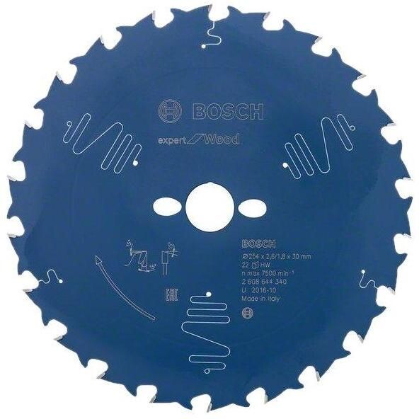 Пильний диск Bosch Expert for Wood 254x30x2.6/1.8x22 T (2608644340) 
