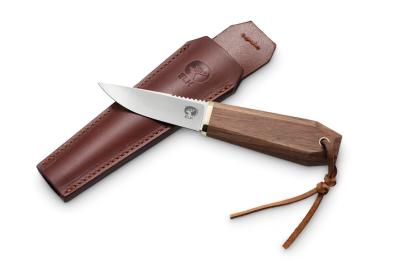 Ніж фінка ANTONINI ELK 3007/19LN, лезо 88х25х4мм, сталь 14C28N (INOX), 60 HRC, горіх, шкіряні ножни (3007/19LN)