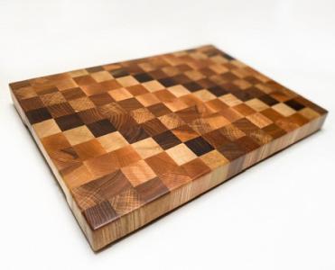 Торцьова дошка для нарізки LUXURY 400 х 300 х 30 мм (PIXEL Дуб-Горіх-Ясень-Граб-Черешня) 4030035PI