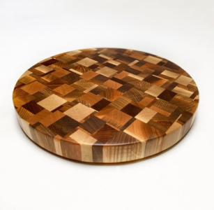 Торцева дошка для нарізки LUXURY кругла 300 х 30 мм (Мозайка) (303030MR)