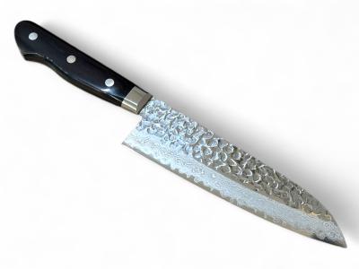 Ніж кухонний Santoku 180 мм лезо, VG10 Damascus-17 61HRC, HONMAMON (4573200716560)
