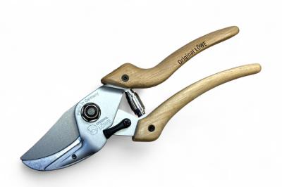 Секатор з ковадлом LOWE N8.107 Natural Series, зріз 24 мм, дерев’яні ручки з гікорі