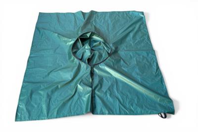 Килимок для стрижки рослин 150×150 см з полієстеру Oxford 85D на затяжках та липучках (зелений)