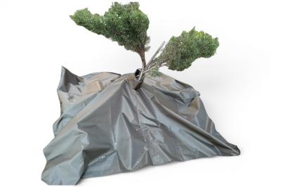 Килимок для стрижки рослин 200×200 см з полієстеру Oxford 350D на затяжках та кнопках (темно-зелений) з сумкою