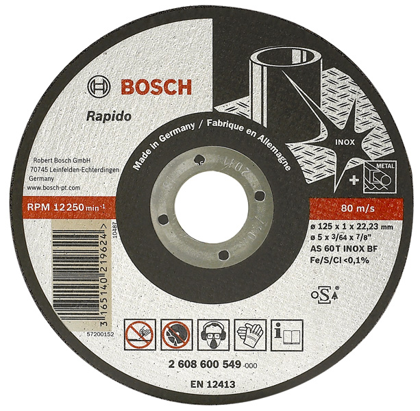 Круг отрезной Bosch Expert for Inox Rapido 125 х 1,0 мм (2608600549)