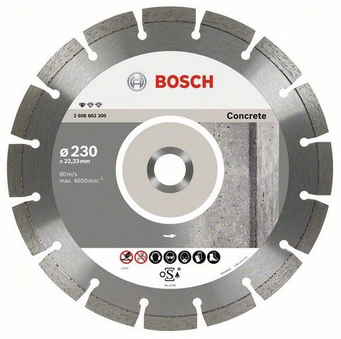 Круг алмазний Bosch Standard for Concrete 230 x 22,23 x 2,3 x 10 mm (2608602200)