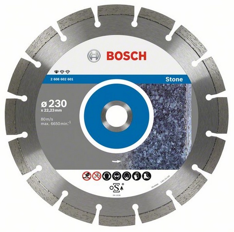 Круг алмазний Bosch Standard for Stone 230 x 22,23 x 2,3 x 10 mm (2608602601)