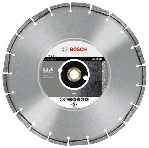 Круг алмазний Bosch Standard for Asphalt 350 x 20/25,40 x 3,2 x 10 mm (2608602625)