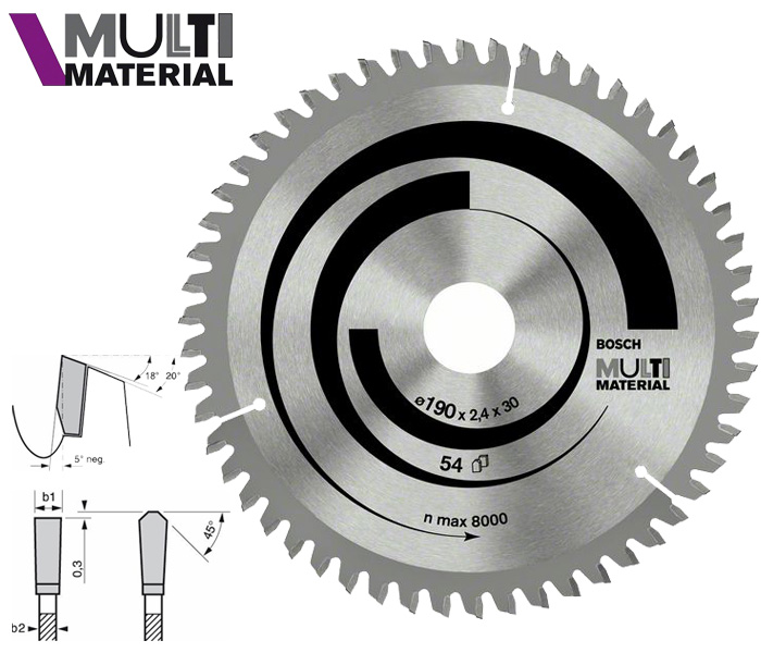 Пильний диск Bosch MULTImaterial 230 мм 64 зуб. (2608640513)