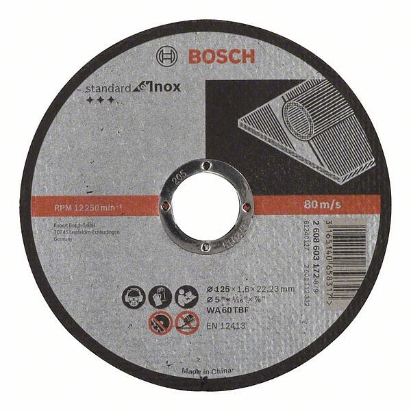Відрізне коло Bosch (2608603172) Standard for Inox 125 x 1.6 мм 