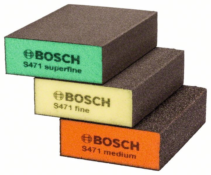 Набір шліфувальних подушок Bosch для обробки контурів (середня, дрібна, супер дрібна) 