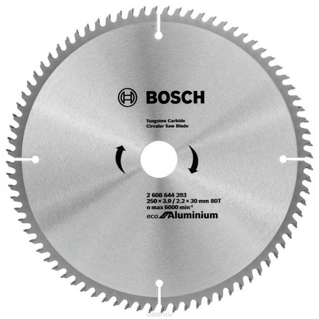Пильный диск Bosch Eco for Aluminium 250x3x30-80T (2608644393) 