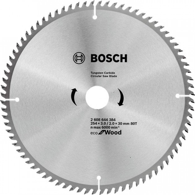 Пильний диск Bosch Eco for Wood 254x3,0x30-80T (2608644384) 