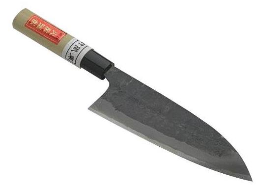 Нож кухонный Deba 180 мм лезвие, Shirogami #1, ручка - магнолия, HRC61, HONMAMON (4580149741133) 