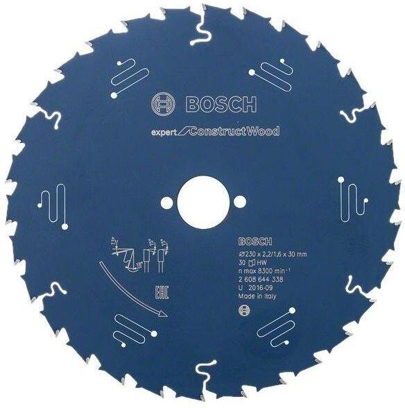 Пильний диск Bosch Expert for Construct Wood 230x30x2.2/1.6x30 T (2608644338) 